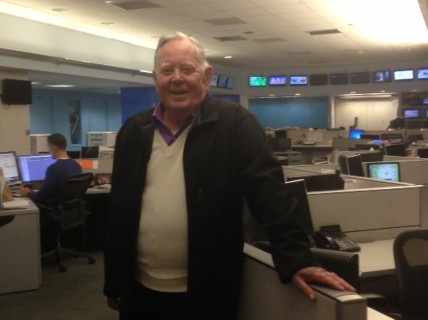 Joel in Channel 7 newsroom
