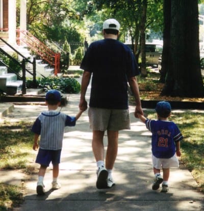 rick walking with boys